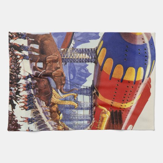 wetenschapsketen, Noah's ark Wilde Dieren Theedoek (Horizontaal)