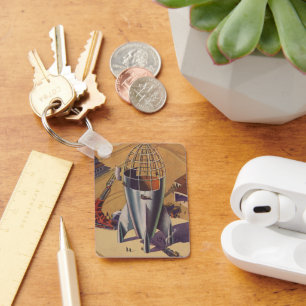  wetenschapsketen, Sci Fi, een Rocket Sleutelhanger