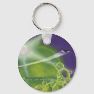  wetenschapsketen Sci Fi Groene Bubble Planet Sleutelhanger