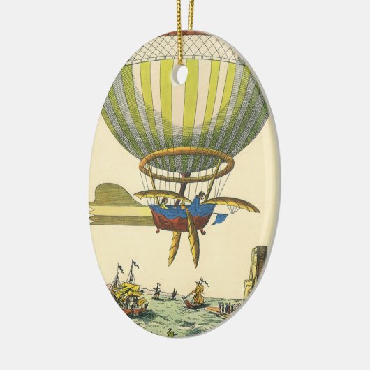 wetenschapsketen Steampunk Hot Air ballon Keramisch Ornament (Links)