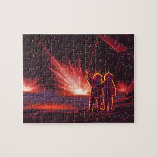  wetenschapskeuzes Alien Red Planet Explosion Legpuzzel (Horizontaal)