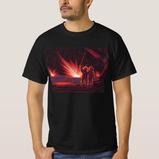  wetenschapskeuzes Alien Red Planet Explosion T-shirt (Voorkant)
