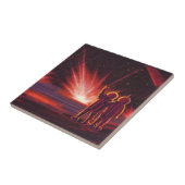  wetenschapskeuzes Alien Red Planet Explosion Tegeltje (Zijkant)