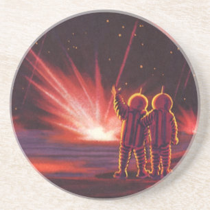  wetenschapskeuzes Alien Red Planet Explosion Zandsteen Onderzetter