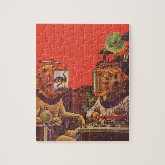  wetenschapskictie, Alien Steam Punk helmen Legpuzzel (Verticaal)