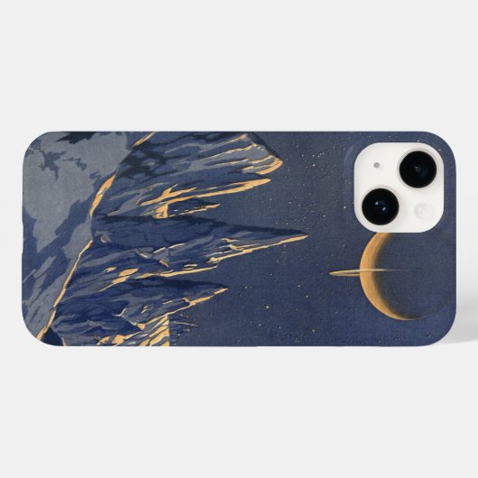 wetenschapskictie, Crescent Moon Snow Planet Case-Mate iPhone Case (Achterkant (horizontaal))