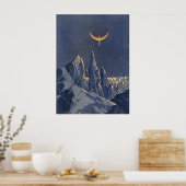  wetenschapskictie, Crescent Moon Snow Planet Poster (Keuken)