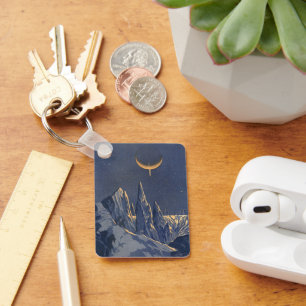  wetenschapskictie, Crescent Moon Snow Planet Sleutelhanger