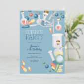 Wetenschapslab verjaardagsfeestje kaart (Staand voorkant)