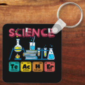 Wetenschapsleraar chemie biologie natuurkunde lera sleutelhanger (Achterkant)
