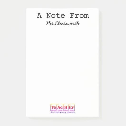 Wetenschapsleraar Custom Briefpapier Notitieblok G Post-it® Notes (Voorkant)
