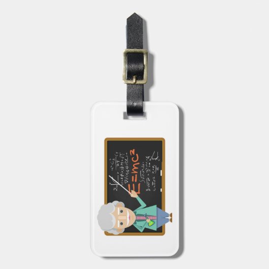 Wetenschapsleraar EMC2-formule Bagagelabel (Voorkant verticaal)