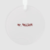 Wetenschapsleraar, experimenten met kerst ornament (achterkant)