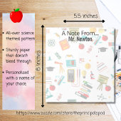 Wetenschapsleraar Gepersonaliseerde gedrukte appel Notitieblok