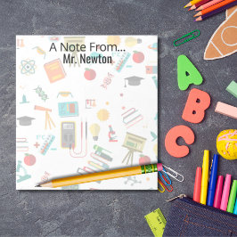 Wetenschapsleraar Gepersonaliseerde gedrukte appel Notitieblok