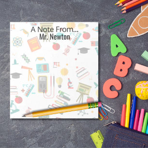 Wetenschapsleraar Gepersonaliseerde gedrukte appel Notitieblok