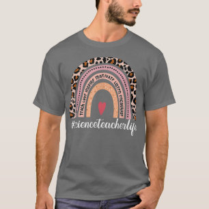 Wetenschapsleraar leven leopard regenboog terug na t-shirt