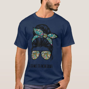Wetenschapsleraar Messy Bun Life Hair Glasses Teru T-shirt