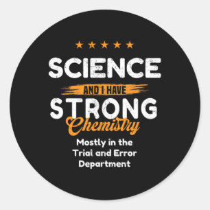 WetenschapsLiefhebber Met Emotionele Chemie ~ Grap Ronde Sticker