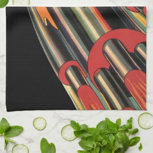 wetenschapsmaterij Scheepswerf door ruimtesterren Theedoek (Gevouwen)