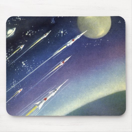 wetenschapsmatige raketten in de ruimte door Plan Muismat (Voorkant)