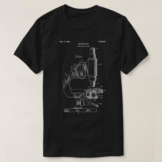 wetenschapsmicroscoop Blauwdruk Wetenschapper T-shirt (Design voorkant)
