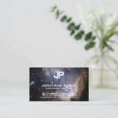 Wetenschapsnatuurkunde Ruimteuniverse monogram Visitekaartje (Staand voorkant)