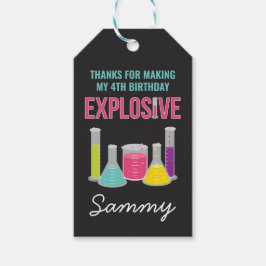 Wetenschapspartij voor Labels in roze Cadeaulabel