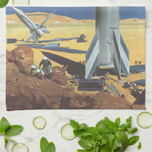 wetenschapspartijen met raketten theedoek (Gevouwen)