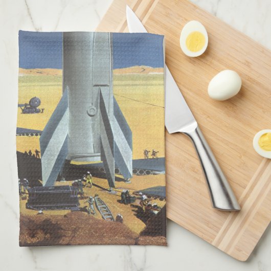 wetenschapspartijen met raketten theedoek (Quarter Fold)