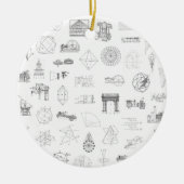 wetenschapspleet met witte trilling keramisch ornament (Voorkant)