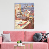 Wetenschapsstad, Victoriaans Steam Punk Canvas Afdruk (Insitu (Woonkamer))