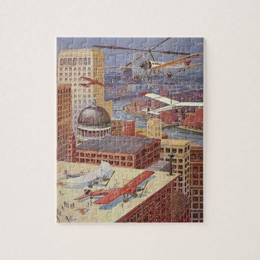  Wetenschapsstad, Victoriaans Steam Punk Legpuzzel (Verticaal)