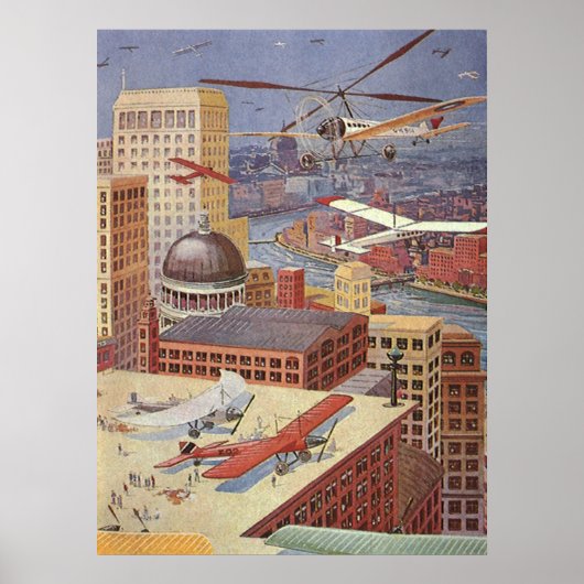 Wetenschapsstad, Victoriaans Steam Punk Poster (Voorkant)