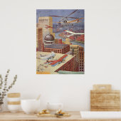 Wetenschapsstad, Victoriaans Steam Punk Poster (Keuken)