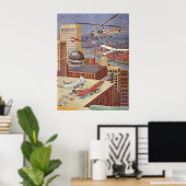 Wetenschapsstad, Victoriaans Steam Punk Poster (Thuiskantoor)