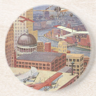  Wetenschapsstad, Victoriaans Steam Punk Zandsteen Onderzetter