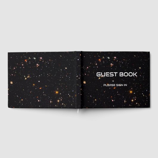 Wetenschapsthema met deep space foto gastenboek (Volledig)