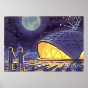  wetenschapstichting buitenaardse wezens op blauwe poster