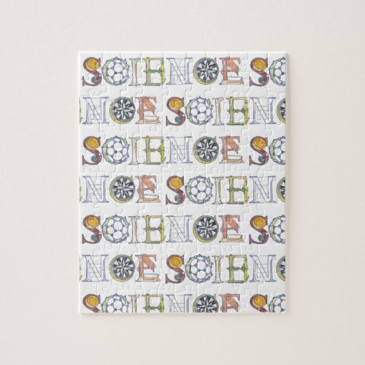 Wetenschapstypografische patroon legpuzzel (Verticaal)