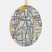 Wethersfield CT  kaart Keramisch Ornament (Rechts)