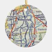 Wethersfield CT  kaart Keramisch Ornament (Voorkant)