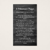 Wetshandhaving begrafenis politie Memorial Prayer Visitekaartje (Achterkant)