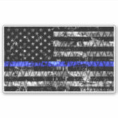 Wetshandhaving met blauwe lijnvlag sticker (Voorkant)