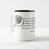 Wetshandhaving Tweekleurige Koffiemok (Voorkant links)