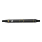 Wetsschaal en monogram op zwarte achtergrond zwarte inkt pen (Voorkant)
