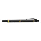 Wetsschaal en monogram op zwarte achtergrond zwarte inkt pen (Bovenkant)