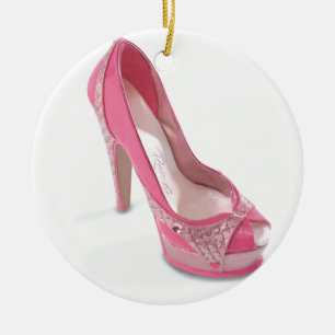 wettelijk roze schoenen keramisch ornament