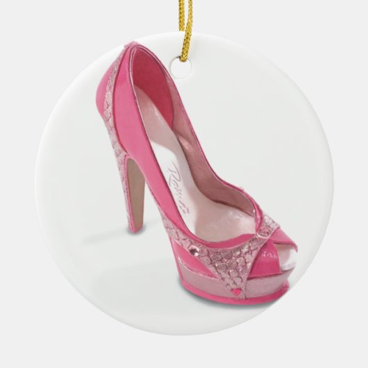 wettelijk roze schoenen keramisch ornament (Voorkant)
