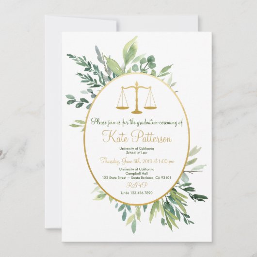 Wettelijke Afstuderen Uitnodiging Griekenland (Voorkant)